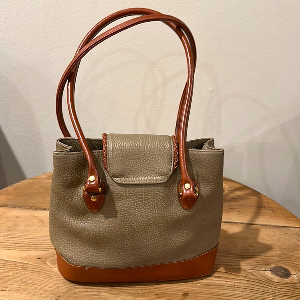 Dooney & Bourke VINTAGE sage and brown purse - Picture 3 of 5